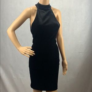 Miss Selfridge Backless Velvet Halter w Bow Sheath